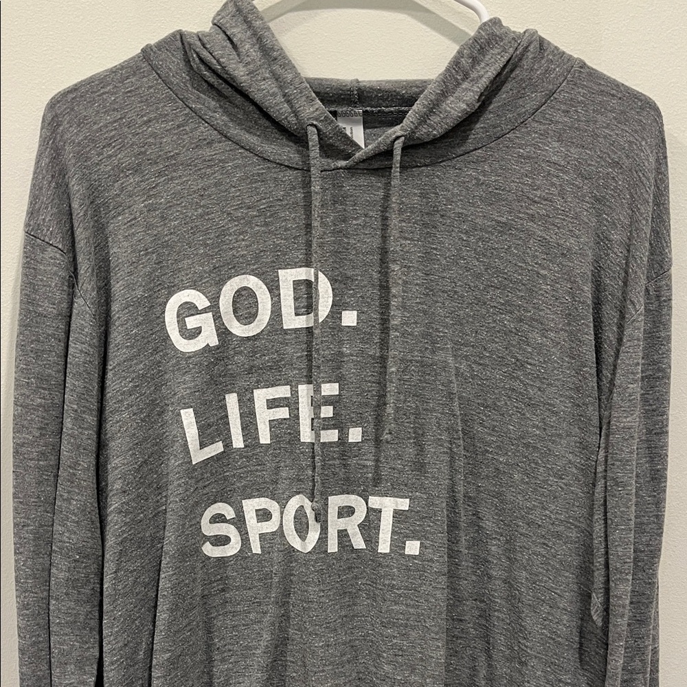 American Apparel: Gray T-Shirt Hoodie - Vintage Feel